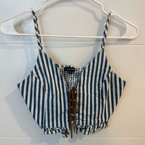 William B Striped Corset Crop